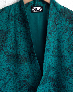 Dainty Floral Detail Teal Coat