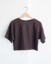 Load image into Gallery viewer, Brown Short Sleeve Crop
