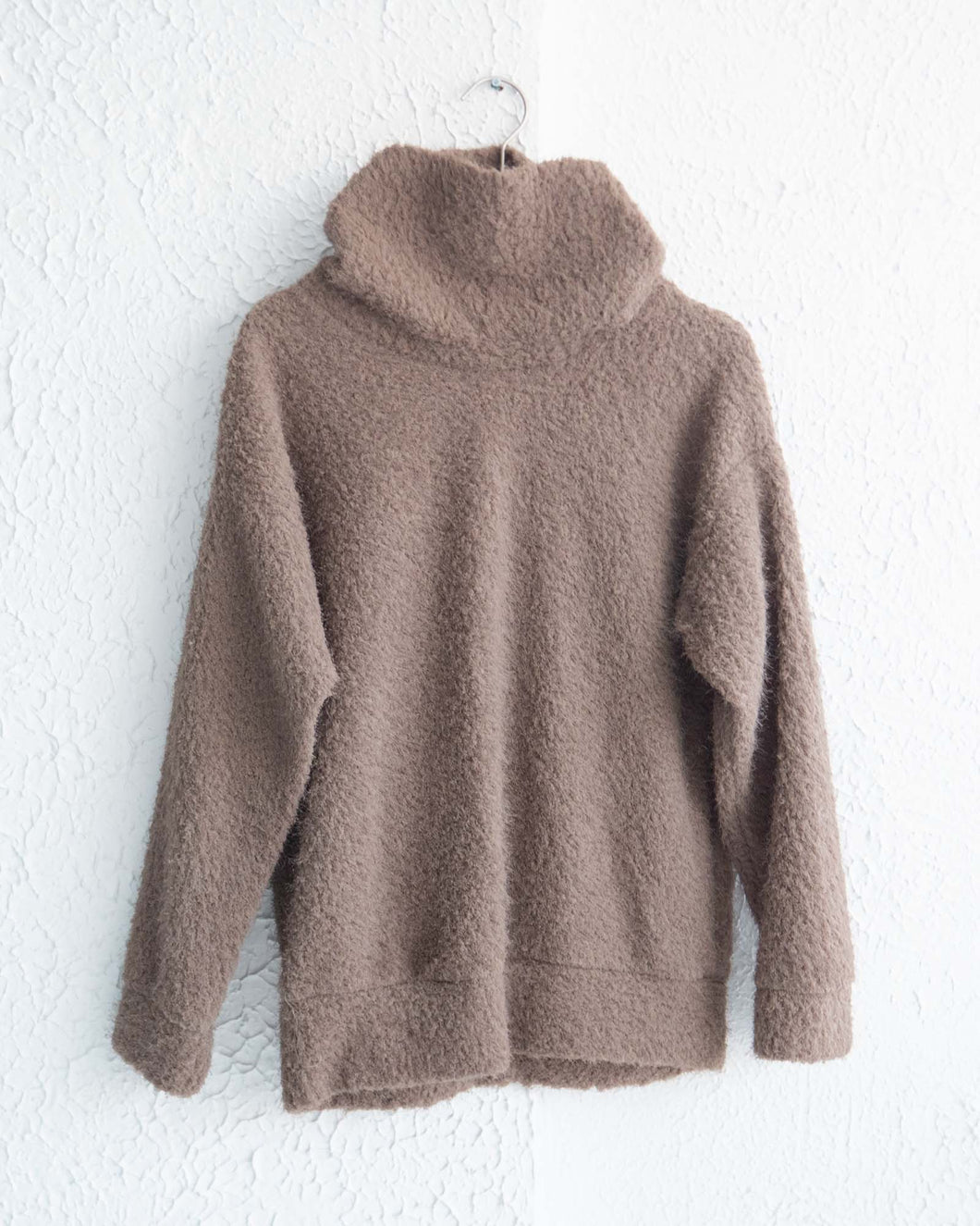 Cowl Neck Fuzzy Sweater