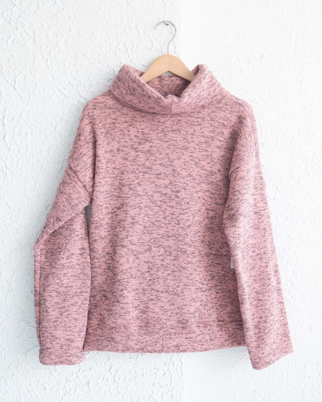 Dusty Rose Cowl Neck Sweater