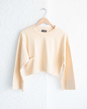 Load image into Gallery viewer, Light Yellow Front Pocket Crop Sweater
