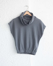 Load image into Gallery viewer, Grey Cowl Neck Short Sleeve Top

