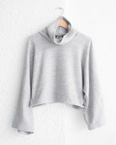 Light Grey Tri-Blend Bell Sleeve Sweater