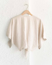Load image into Gallery viewer, Beige Linen Wrap Top
